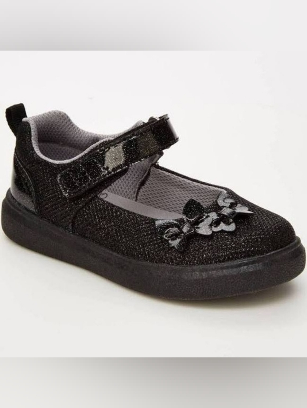 Stride Rite Black Mary Jane with Hook-and-Loop Strap NO Box
